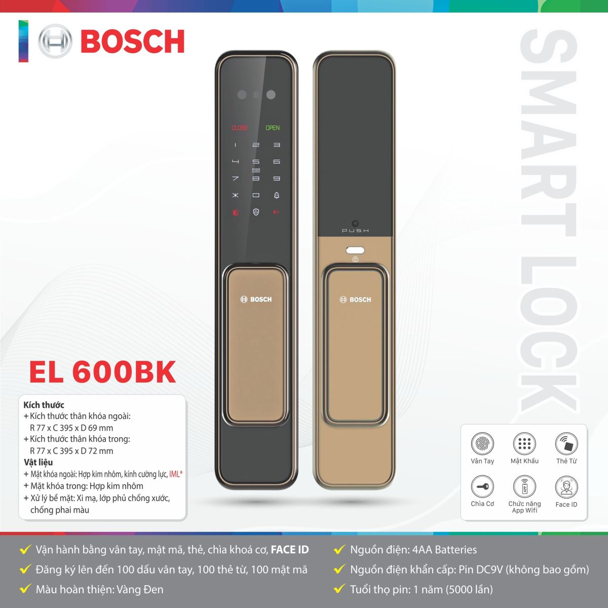 Khóa cửa Bosch EL 600BK