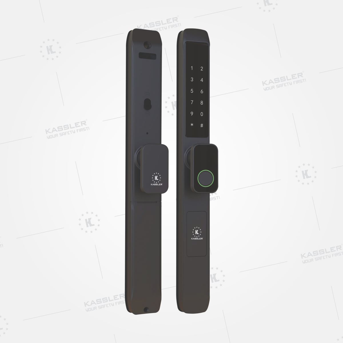 Khóa cửa nhôm Kassler KL-599 TN Black App TTlock