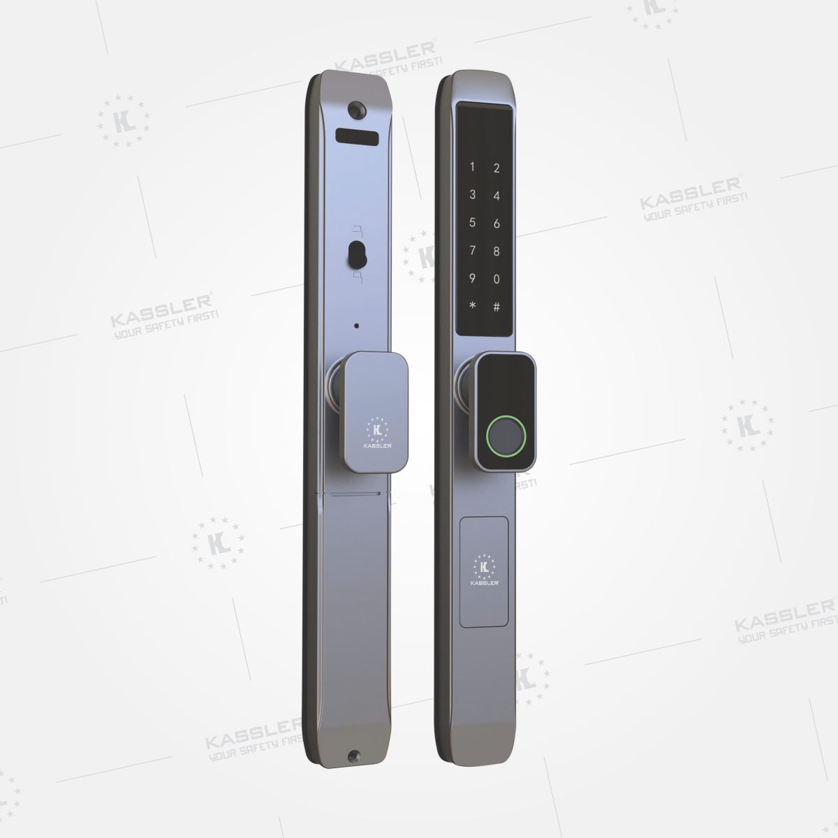 Khóa cửa nhôm Kassler KL-599 TN Grey App TTlock