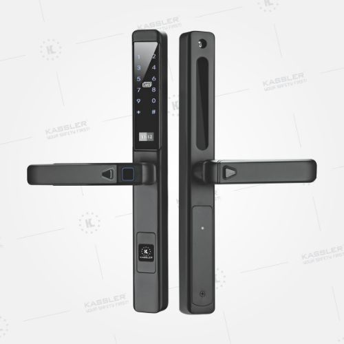 Khóa cửa nhôm Kassler KL-599 Slide Black App Tuya – chống nước