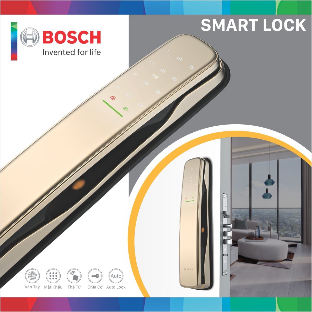 Khóa vân tay Bosch  EL800AK Gold