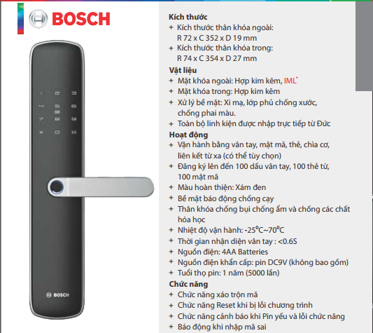 Khóa điện tử Bosch ID60BK