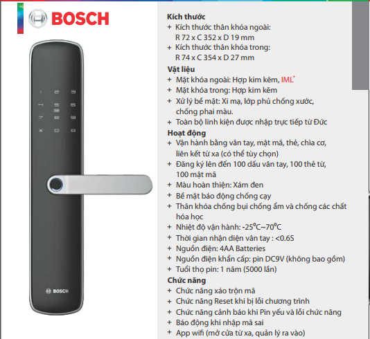 Khóa điện tử Bosch ID60BK