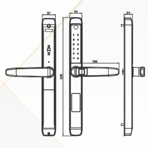 Khóa cửa nhôm Kassler KL-599TD Black App TTlock, Remote - 599 td - 10