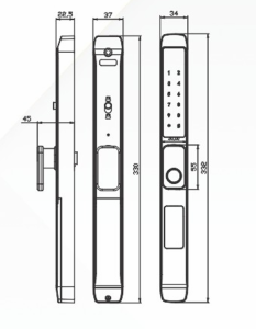 Khóa cửa nhôm Kassler KL-599 TN Black App TTlock, Remote - 599 tn - 8