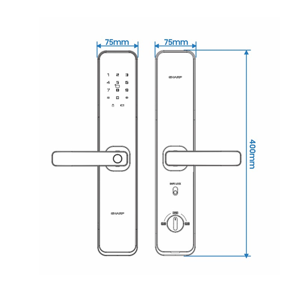 Khoá vân tay thông minh Sharp A2-B vàng (Gold) 3 Khoá vân tay thông minh Sharp A2-B vàng (Gold) - A2 B 2 - 3