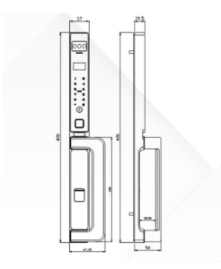Khoá vân tay cửa nhôm Kassler KL-599 CNC 01 Grey App Tuya, Face ID 10 Khoá vân tay cửa nhôm Kassler KL-599 CNC 01 Grey App Tuya, Face ID - KL 599 CNC 01 ky thuat 2 - 10