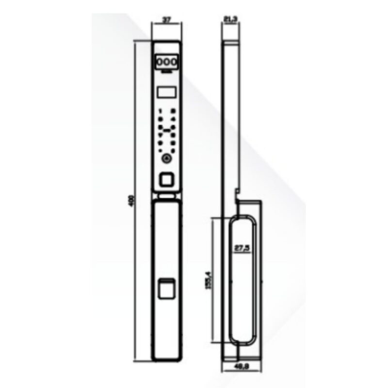 Khoá vân tay cửa nhôm Kassler KL-599 CNC 02 Champagne Gold App Tuya, Face ID 2 Khoá vân tay cửa nhôm Kassler KL-599 CNC 02 Champagne Gold App Tuya, Face ID - KL 599 CNC 02 ky thuat - 2