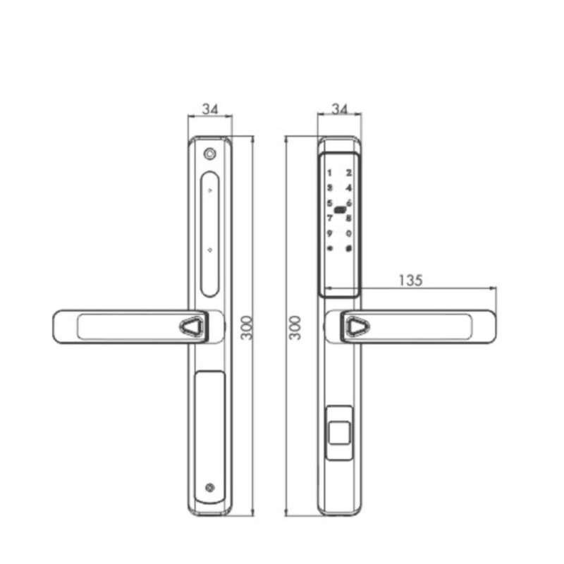 Khóa vân tay cửa nhôm Kassler KL-599LX Black - App wifi 2 Khóa vân tay cửa nhôm Kassler KL-599LX Black - App wifi - KL 599 LX - 2