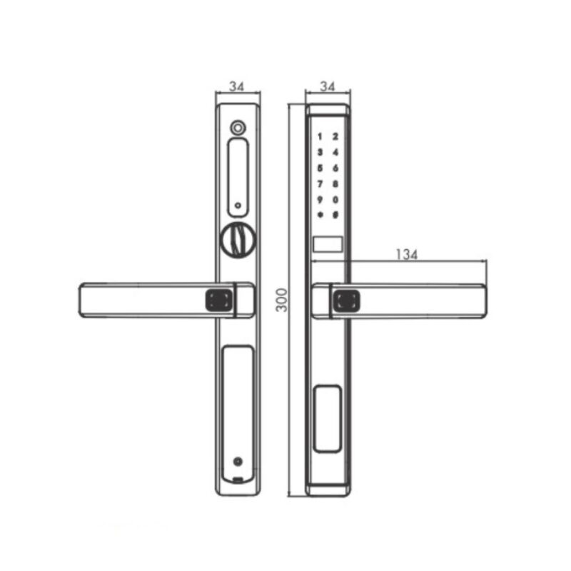 Khóa cửa nhôm Kassler KL-599 Slide Gold - chống nước 2 Khóa cửa nhôm Kassler KL-599 Slide Gold - chống nước - KL 599 SLIDE 2 - 2