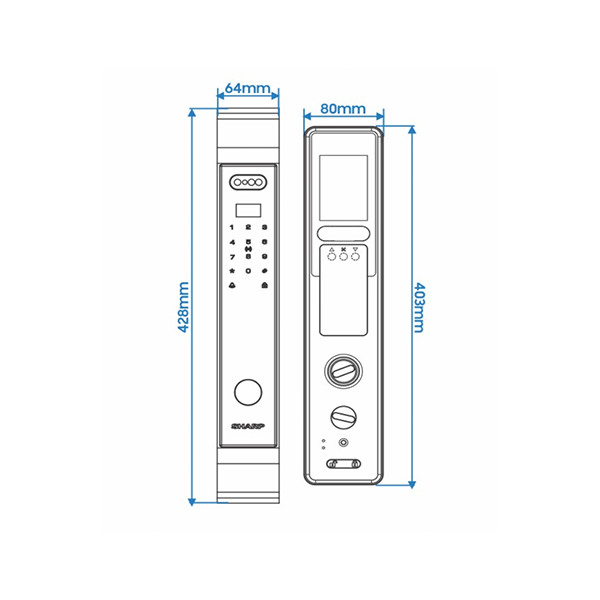 Khoá vân tay thông minh Sharp S9-FV Black 2 Khoá vân tay thông minh Sharp S9-FV Black - S9 FV 2 - 2