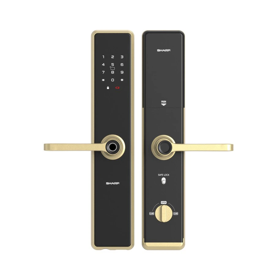 Khoá vân tay thông minh Sharp A1-B vàng (Gold) 1 Khoá vân tay thông minh Sharp A1-B vàng (Gold) - a1b gold - 1